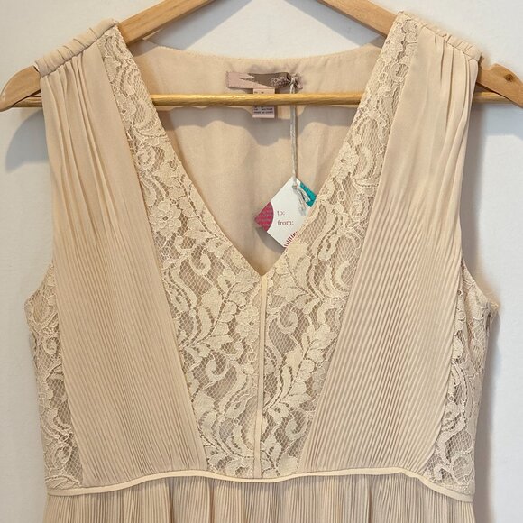 Forever21 Accordion Lace Romantic Fairy Dress Neutral Cream Small-Medium NEW - Picture 9 of 15